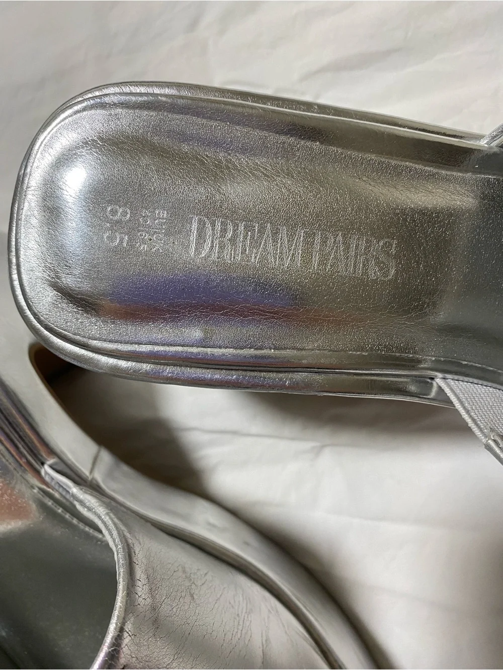 Dream Pairs Silver Platform Slide Mules